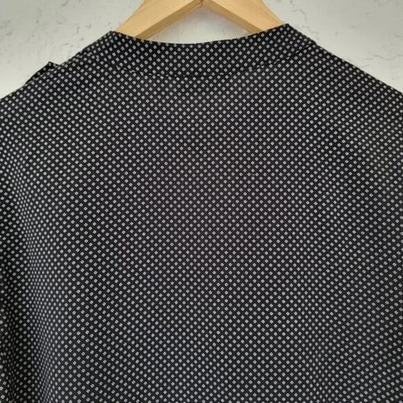 Apt 9 Long Sleeve Button Down Pin Dot Blouse Black White Womens Size M Polyester - Picture 7 of 11